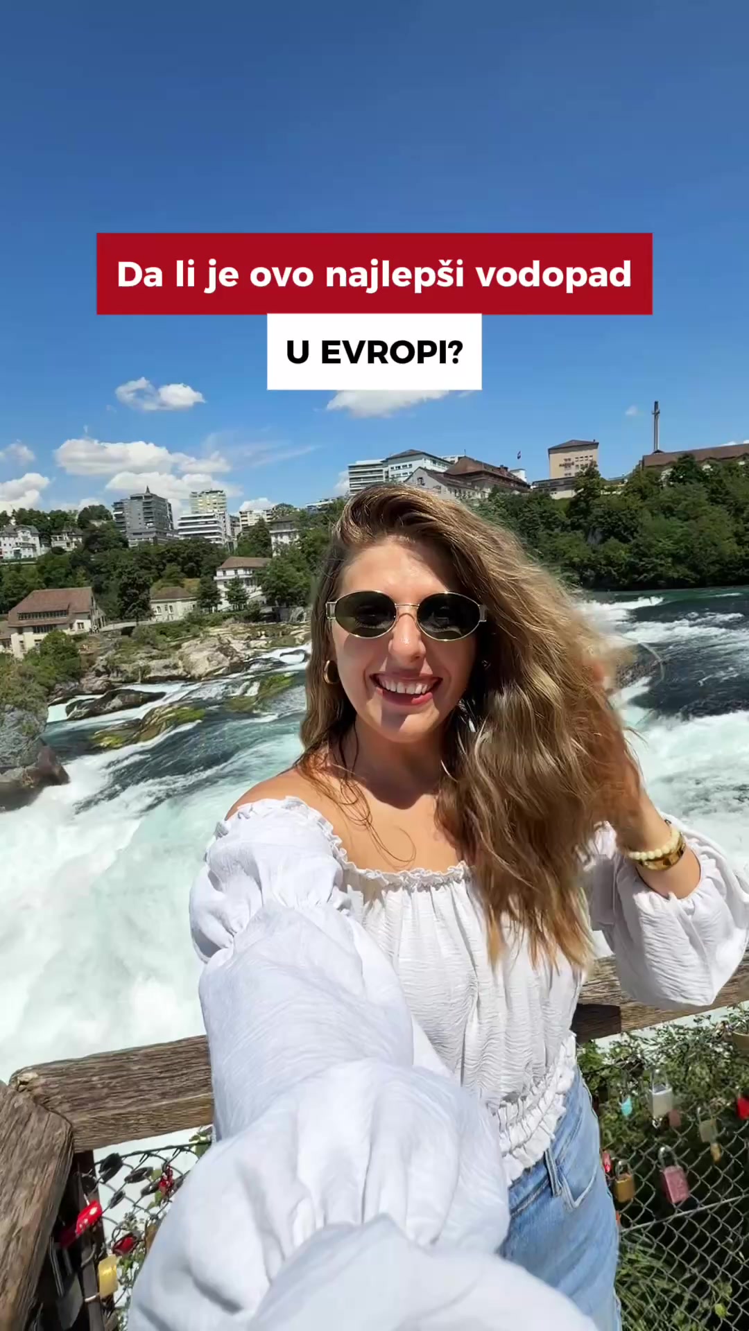 TikTok post by @milicawoo for Nuii Icecream. Caption reads: Da li je ovo najlepši vodopad u Evropi? 😍💦 📍....