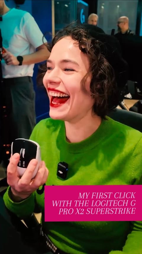 Instagram post by an influencer for Logitech G. Caption reads: [...] hands-on reaction to the new @logitechg Pro....