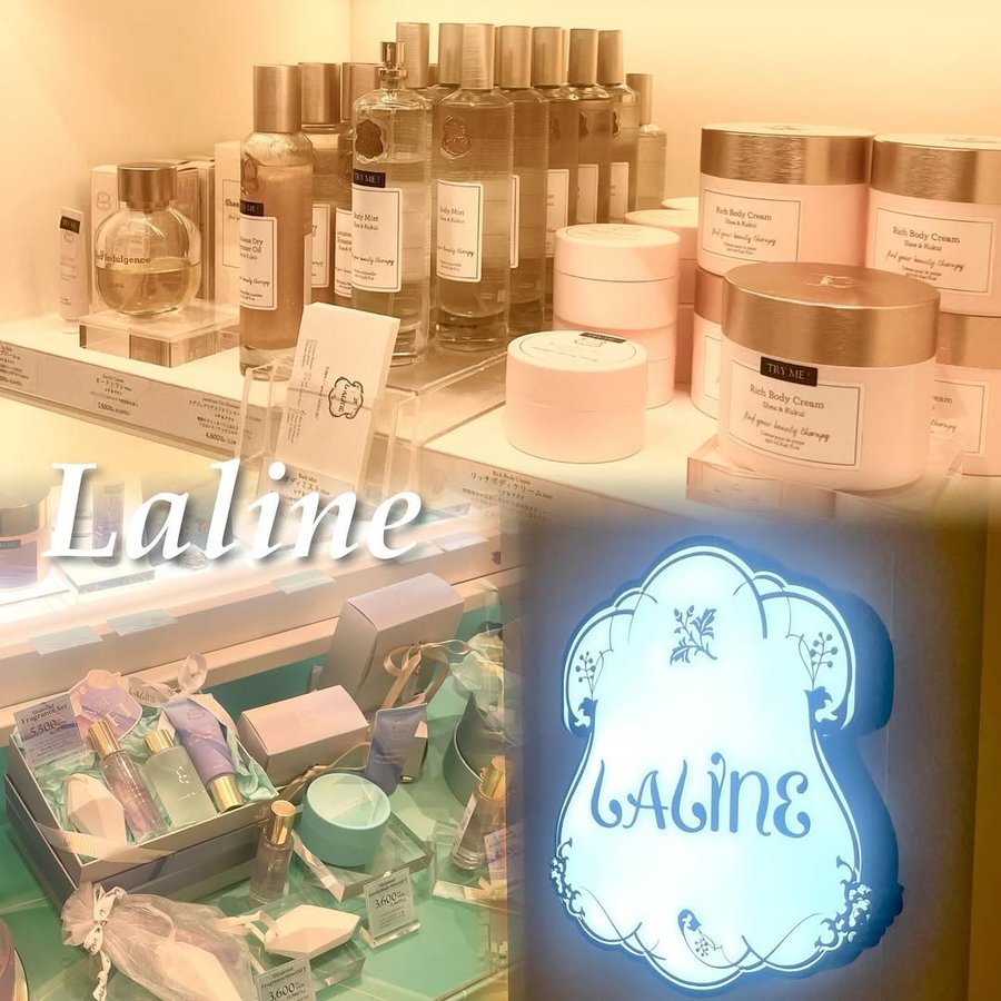 Instagram post by @on06ro for Laline. Caption reads: Laline ルミネ池袋店に行ってきました‎🤍 ホリデーコレクション「DIAMOND [...].