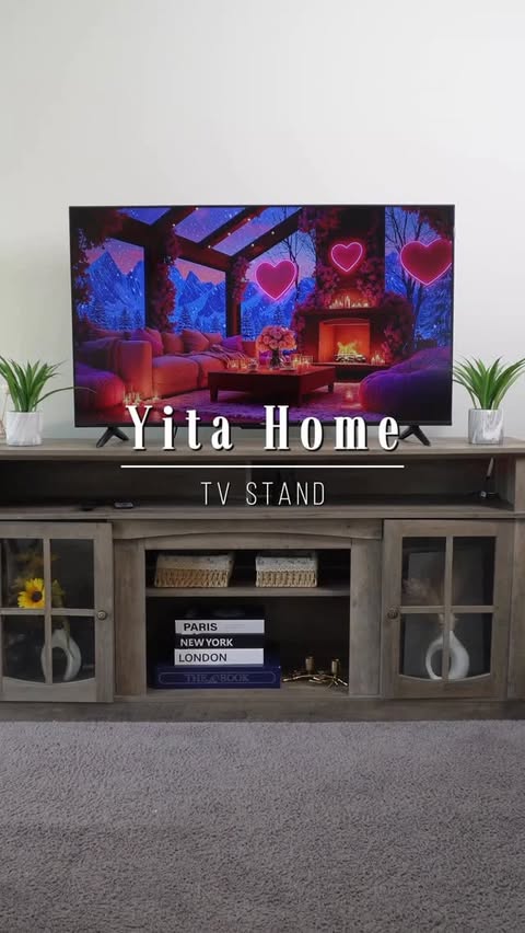 Instagram post by @busekaragozler for Yitahome. Caption reads: This TV stand is from @yitahome.us It perfectly....