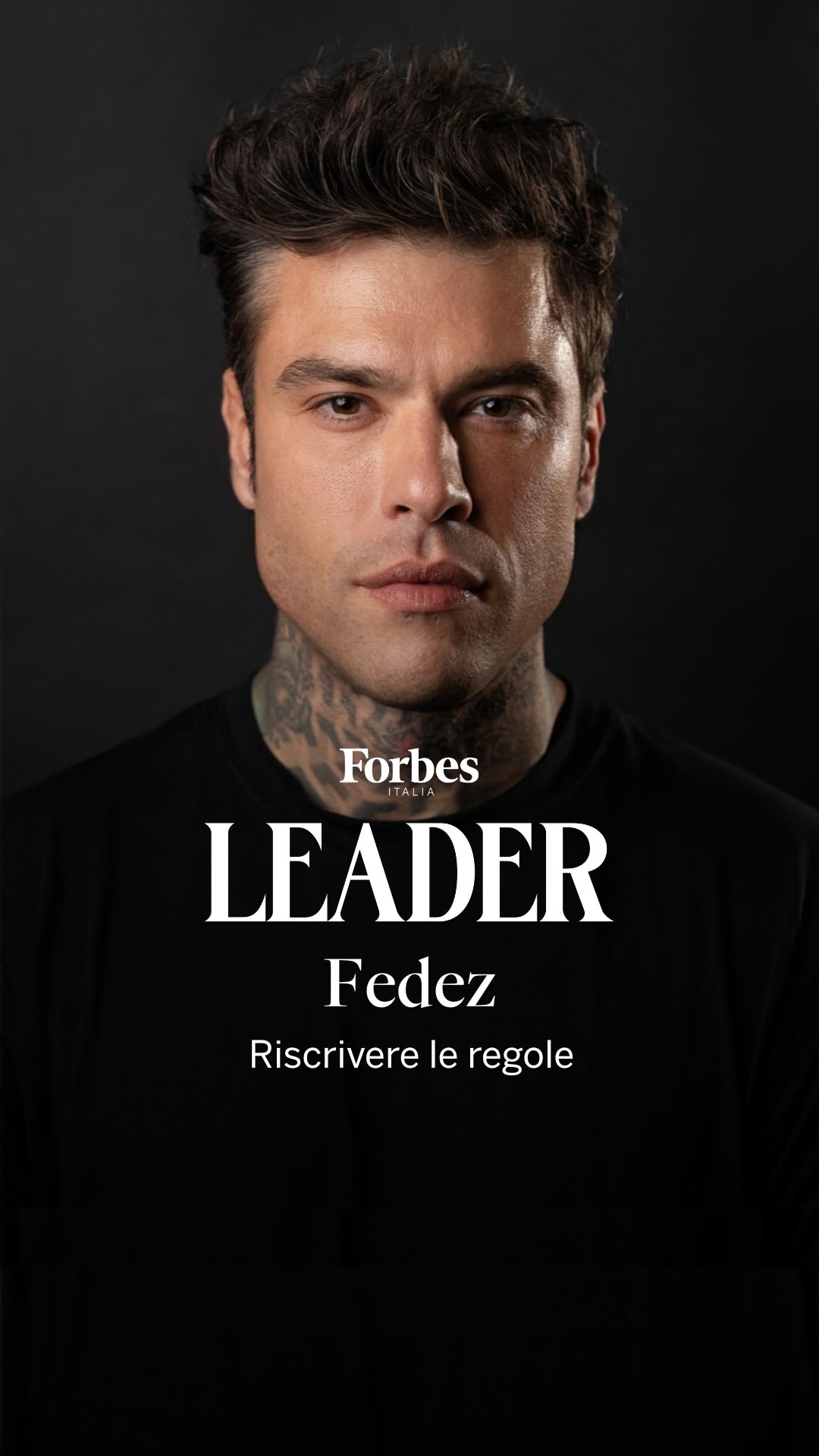 Instagram post by @fedez for Forbes. Caption reads: Esporsi ha un prezzo. E Fedez lo racconta con la....