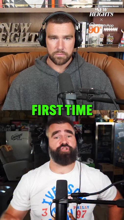 Instagram post by @newheightshow for Wondery. Caption reads: The sky is definitely opalite in Chiefs Kingdom....