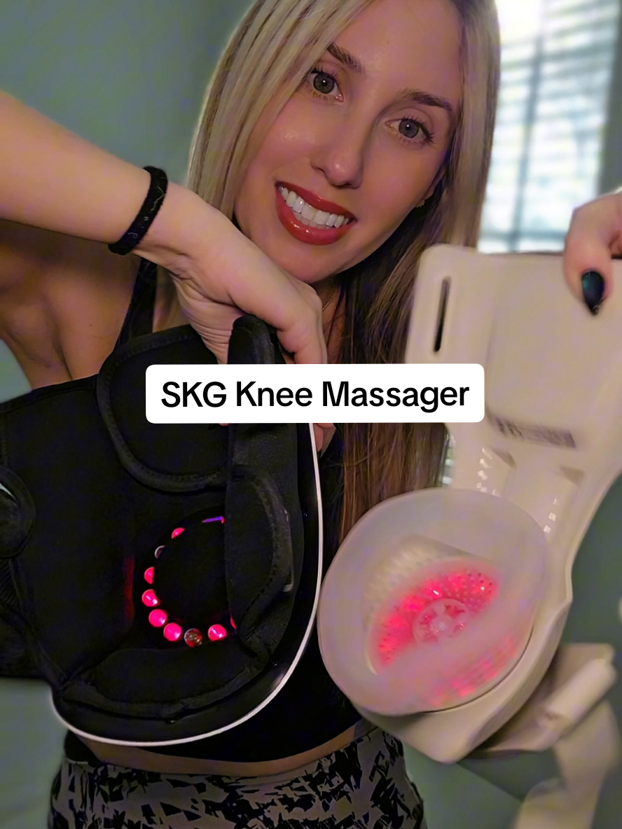 TikTok post by @little_miss_c_ for SKG Health. Caption reads: Which knee massager is better!?....