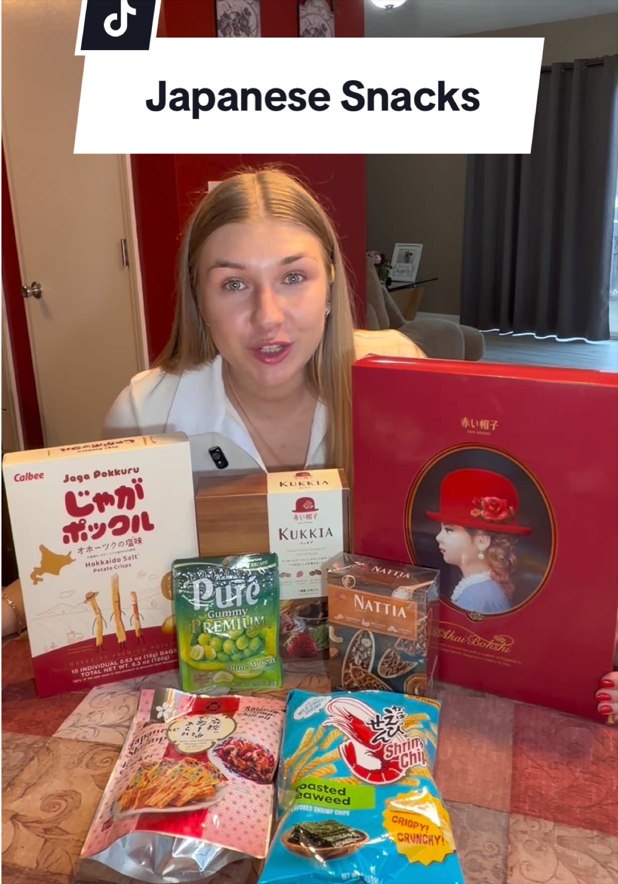 TikTok post by @milanarussianwife for Yami. Caption reads: [...] snacks 🇯🇵✨ I ordered everything from....
