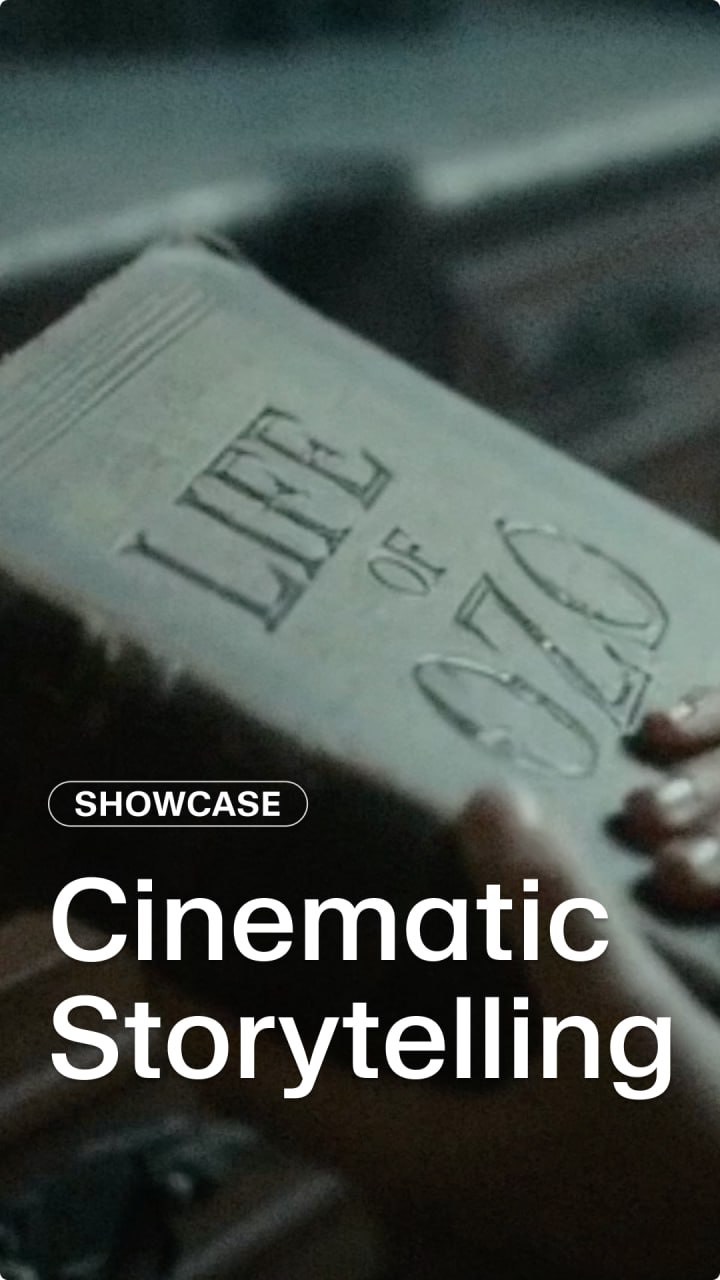 Instagram post by @juliewdesign for ElevenLabs. Caption reads: AI unlocks cinematic storytelling.

« OZO » by....