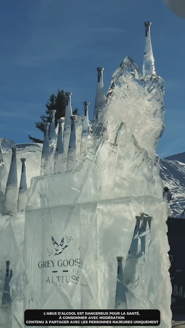 Instagram post by @rsimacourbe for Grey Goose. Caption reads: Elevated moments in the heart of the French Alps....