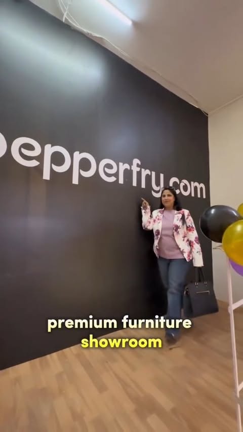 Instagram post by @manyakauroberoi for Pepperfry. Caption reads: Discover premium luxury furniture crafted with....