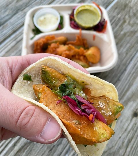 Instagram post by @food_of_ct for bartaco. Caption reads: Have you heard the news? Crispy avocado tacos are....