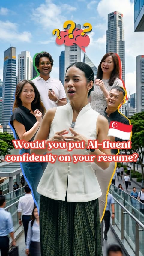 Instagram post by @chowjiahui for Google. Caption reads: [...] to level up my AI skills 😅 Google is....