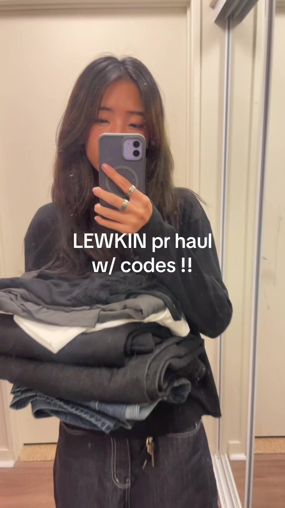 TikTok post by @ruerookie for LEWKIN. Caption reads: [...] RUEROOKIE for up to 60% off! #lewkin....
