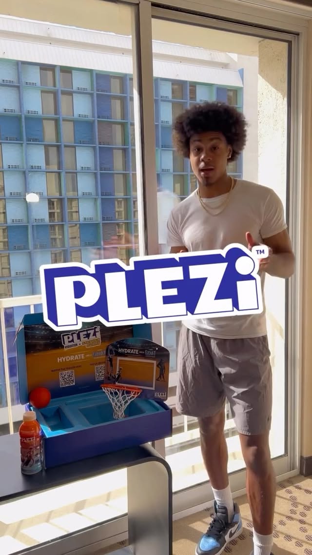 Instagram post by @genodicarlo for PLEZi. Caption reads: [...] NEAR YOU! 🐐SPECIAL THANKS TO @drinkplezi....