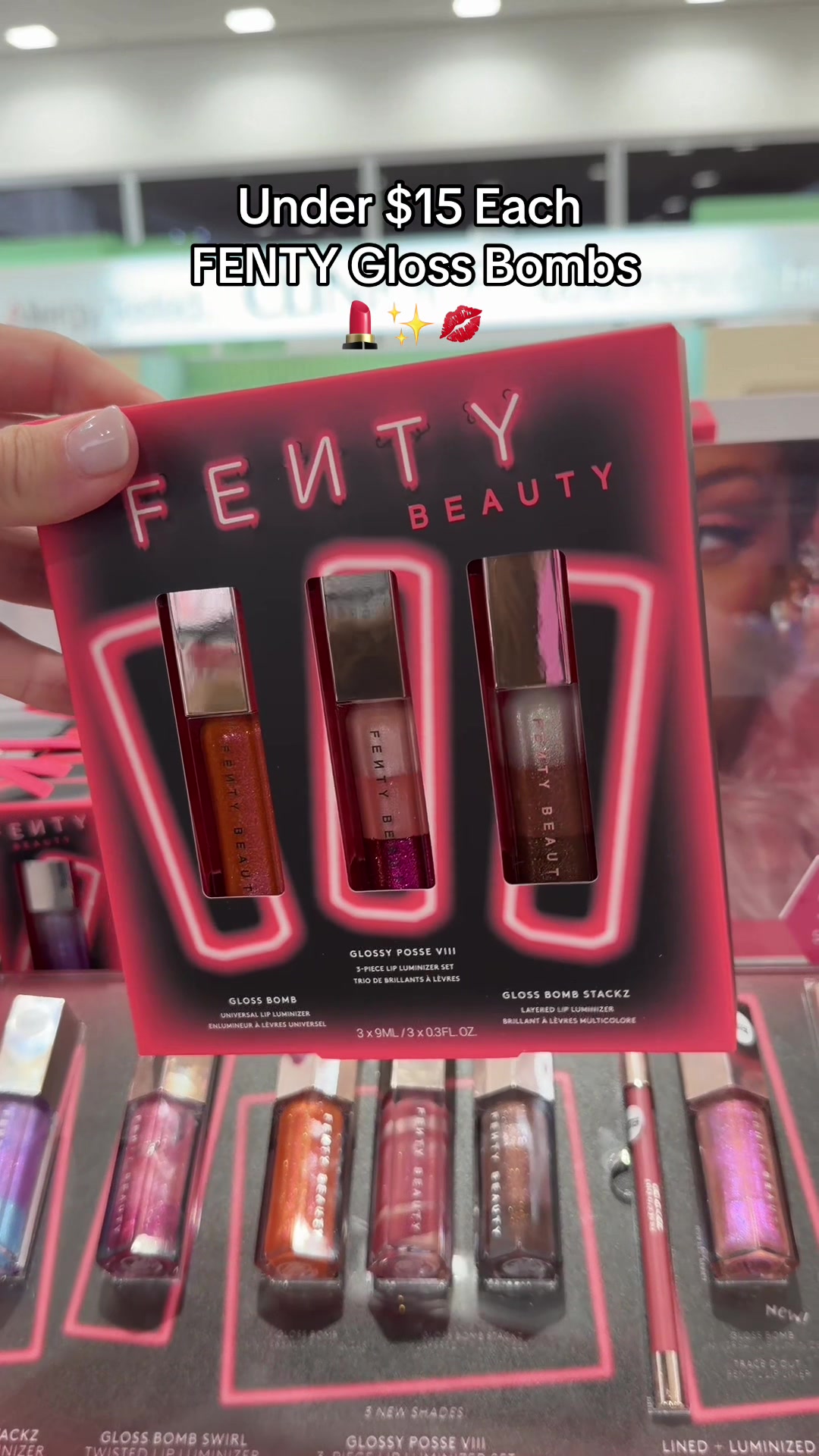 TikTok post by @daniellamagee for Fenty Beauty. Caption reads: This @Fenty Beauty holiday set is SOO good!💋....