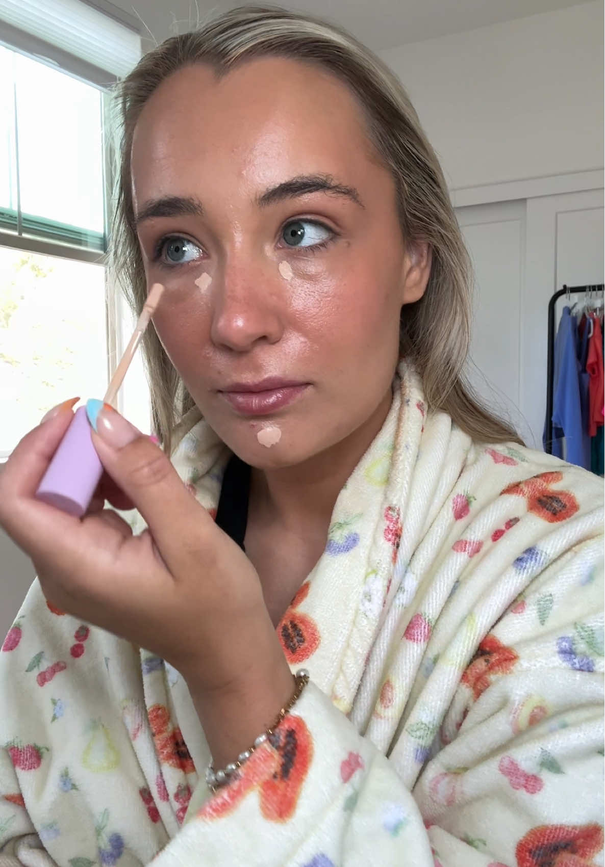 TikTok post by @amyystien for Nordstrom Rack. Caption reads: spend the morning with me💘💫 found some cutie....
