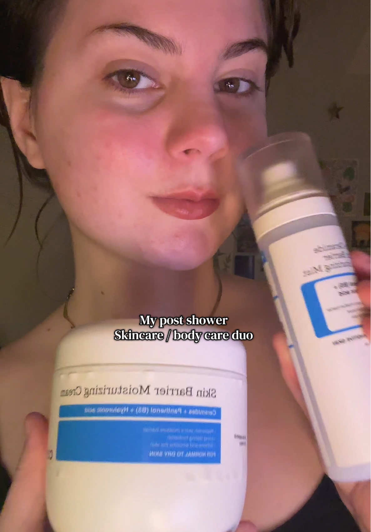 TikTok post by @lizavre for COSRX. Caption reads: [...] skincare / body care routine !!! 🚿🛀🧼....
