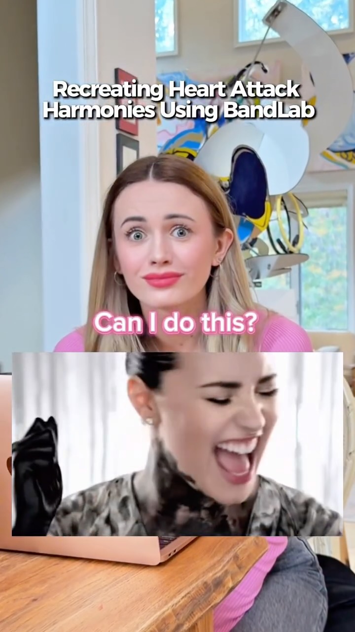 Instagram post by @valeriia_vocalcoach for BandLab. Caption reads: Watch how I used @bandlab to record and edit my....