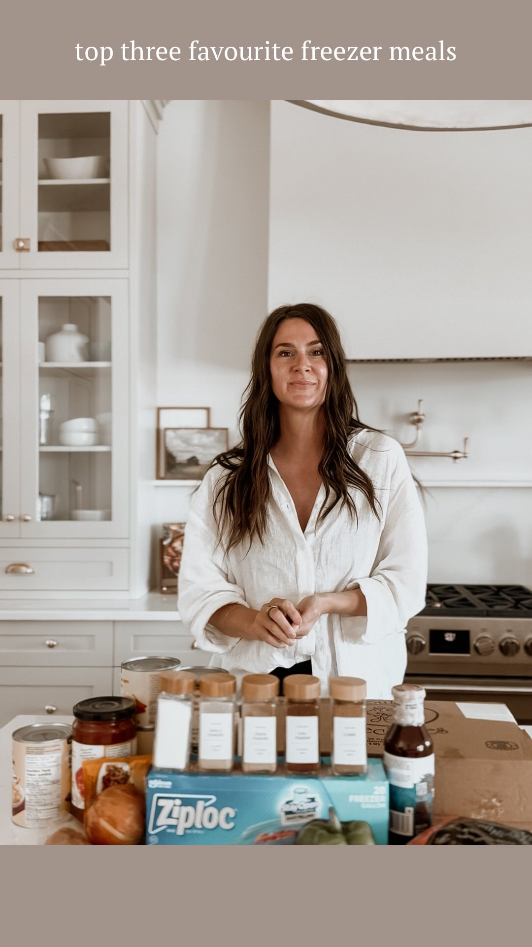 Instagram post by @j.vangaalen for Ziploc. Caption reads: #ZiplocPartner Freezer meal prep is one of my....