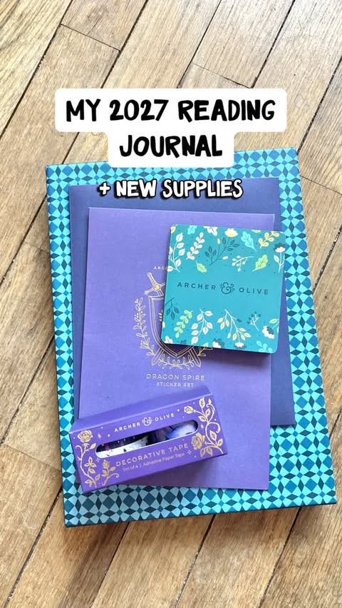Instagram post by @bookrecsbyjess for Archer and Olive. Caption reads: ✨ new reading journal: thank you to....