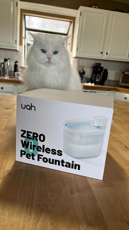 Instagram post by @khaleesithekitty116 for Uahpet. Caption reads: [...] far my favorite wireless fountain from....