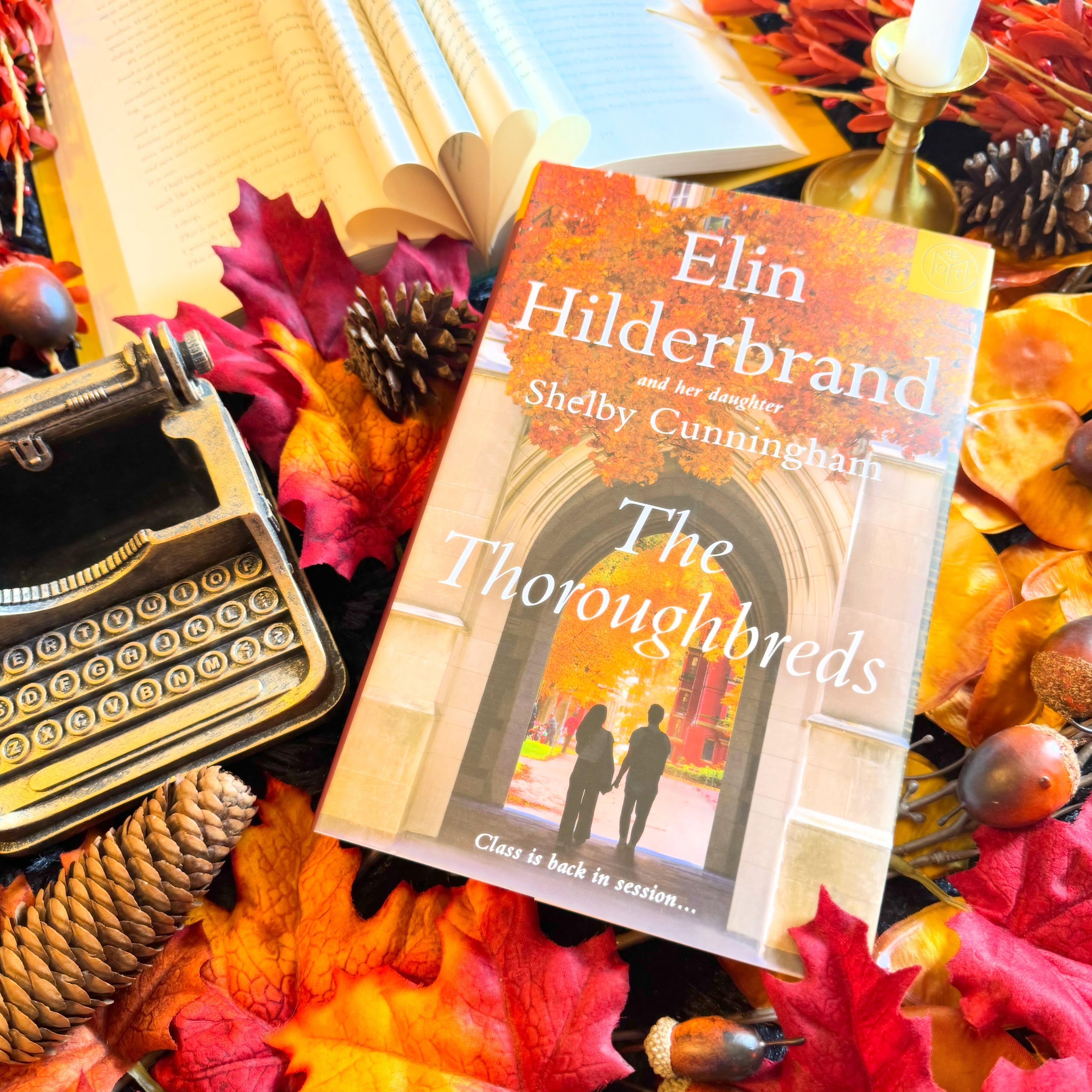 Instagram post by @therippedlibrarian for Little, Brown and Company. Caption reads: BOOK REVIEW: The Thoroughbreds by Elin Hilderbrand....