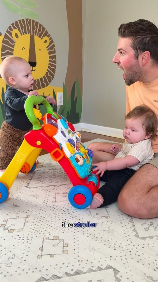 Instagram post by @dadstimestwo for VTech Toys USA. Caption reads: #Ad We go through a lot of toys at this age and....