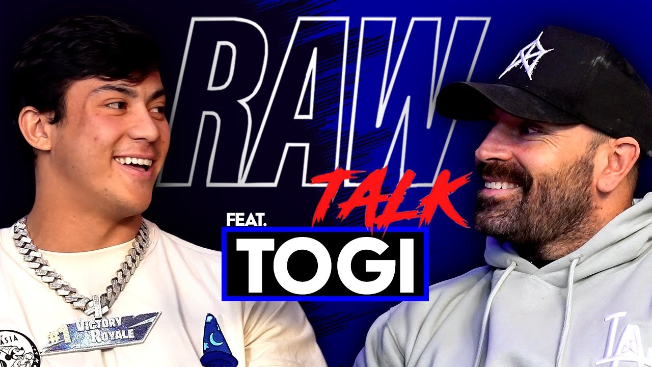 YouTube post by @REALRAWTALK for Ridge. Caption reads: Togi on Nearly Dying, Quitting Drugs &....