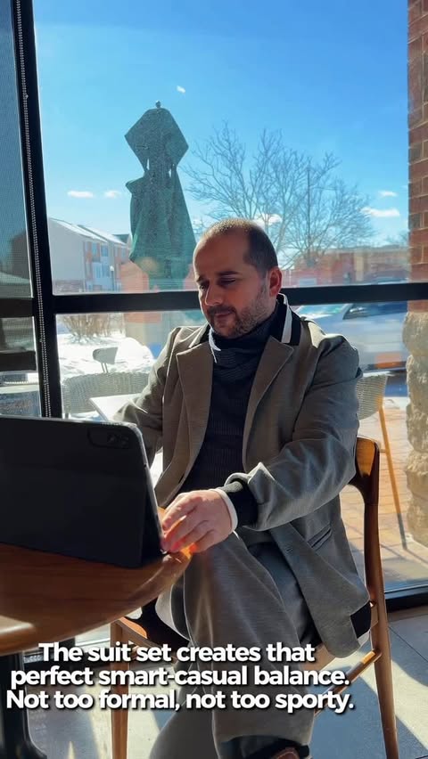 Instagram post by @qbrainusa for COOFANDY. Caption reads: Modern city style, done right.
Clean lines,....