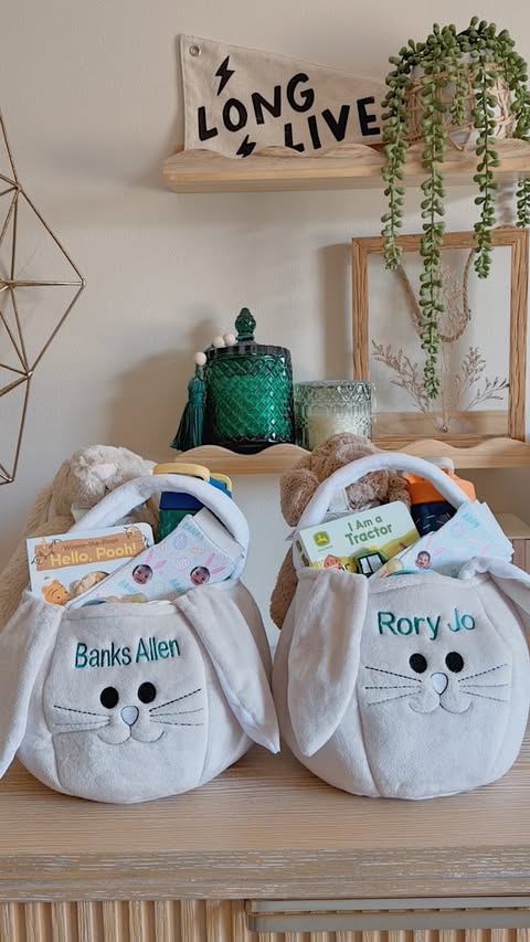 Instagram post by @karlene_malcolm for PersonalizationMall.com. Caption reads: It will be the twins first Easter and I wanted to....