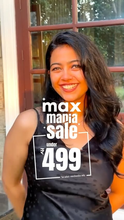 Instagram post by @pooja_ramesh for Max Fashion. Caption reads: [...] ₹499.
1st Jan onwards.
#MaxManiaSale....
