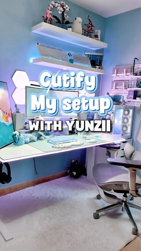Instagram post by @softlywiredx for Yunzii. Caption reads: [...] it comes to making your setup cuter,....
