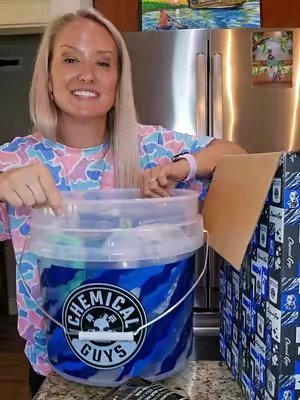 TikTok post by @kristiscustomcreations for Chemical Guys. Caption reads: This is the ultimate car wash kit by @Chemical....