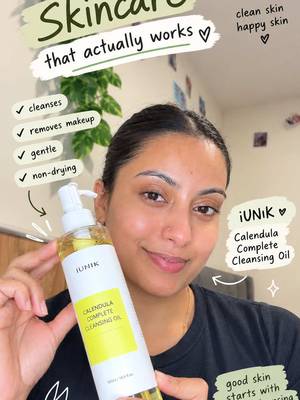 TikTok post by @aashma.puri for IUNIK. Caption reads: [...] soft skin & that fresh-skin feeling. @IUNIK....
