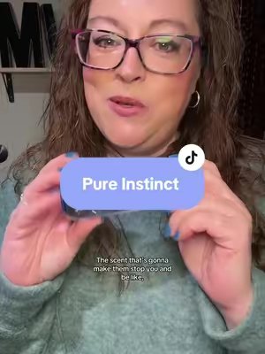 TikTok post by @jenm_creator for Pure Instinct. Caption reads: Pure Instinct Original Pheromone Hair & Body Mist....