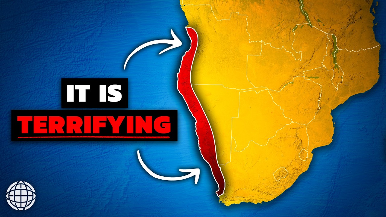 YouTube post by @GeographyByGeoff for Storyblocks. Caption reads: Why Nobody Lives On This HUGE Stretch Of Africa's....