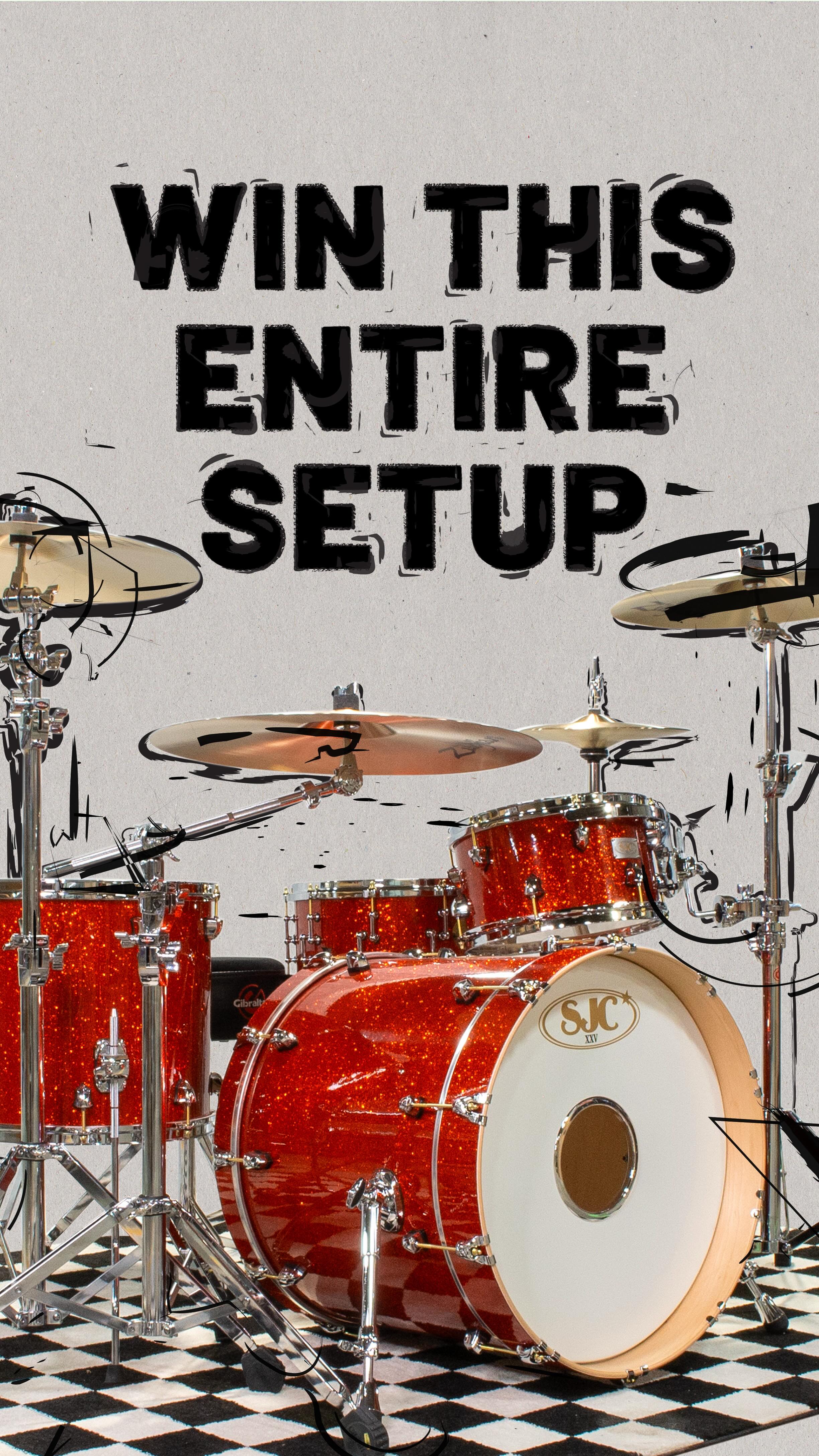 Instagram post by @sjcdrums for EVANS Drumheads. Caption reads: SJC just turned 25 and to celebrate we just....