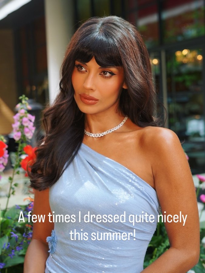 Instagram post by @jameelajamil for Stella McCartney. Caption reads: SWIPE

Big ups @calvinopaleye for being my fave....