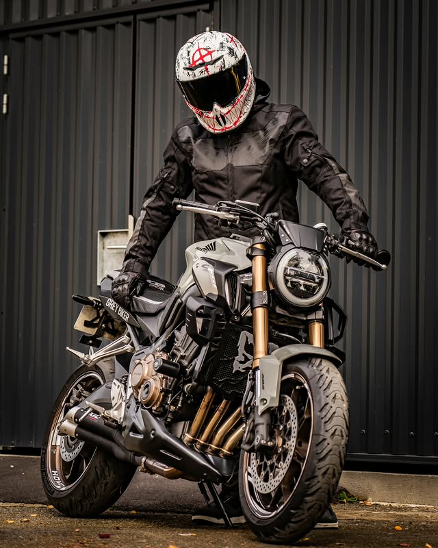 Instagram post by @grey.biker for Furygan. Caption reads: [...] @streetmotopiece -10% "BZH" @furyganofficiel....