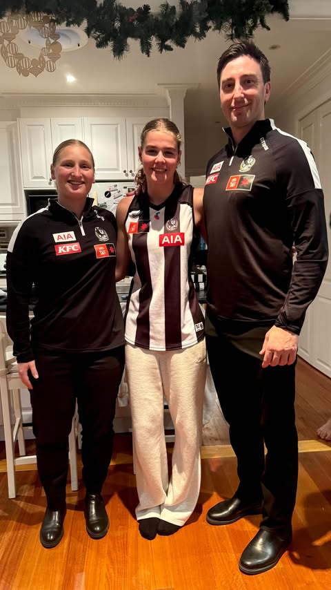 Instagram post by @collingwoodaflw for Telstra. Caption reads: [...] selected with Pick 23 in last night’s....