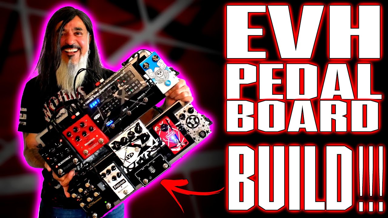 YouTube post by @jayguitar for Eventide Audio. Caption reads: Building My Dream VAN HALEN Pedalboard... And It....