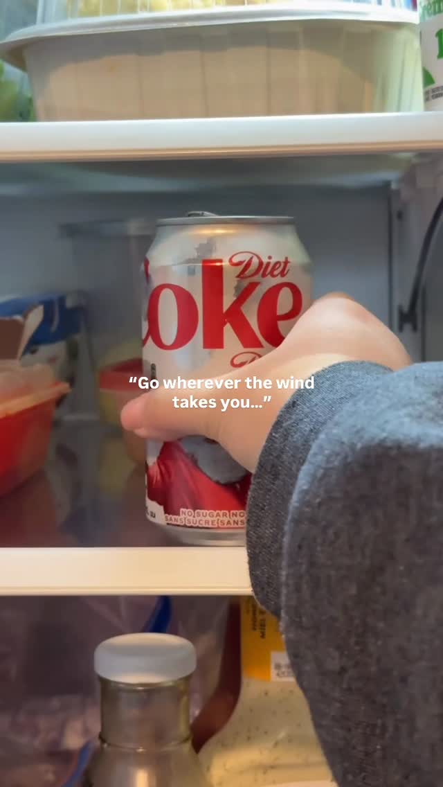 Instagram post by @danielleisanxious for Diet Coke. Caption reads: Omg it’s so windy in here how did I end up with....