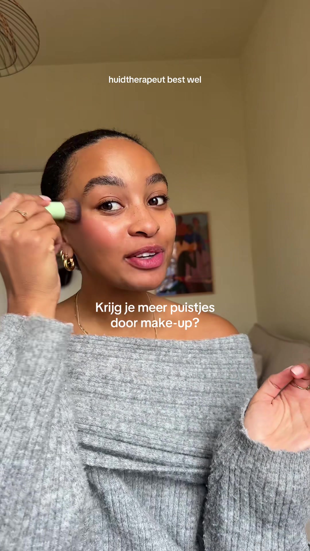 TikTok post by @arlettentantu for HEMA. Caption reads: Get ready with me @HEMA obsessed met blush de....