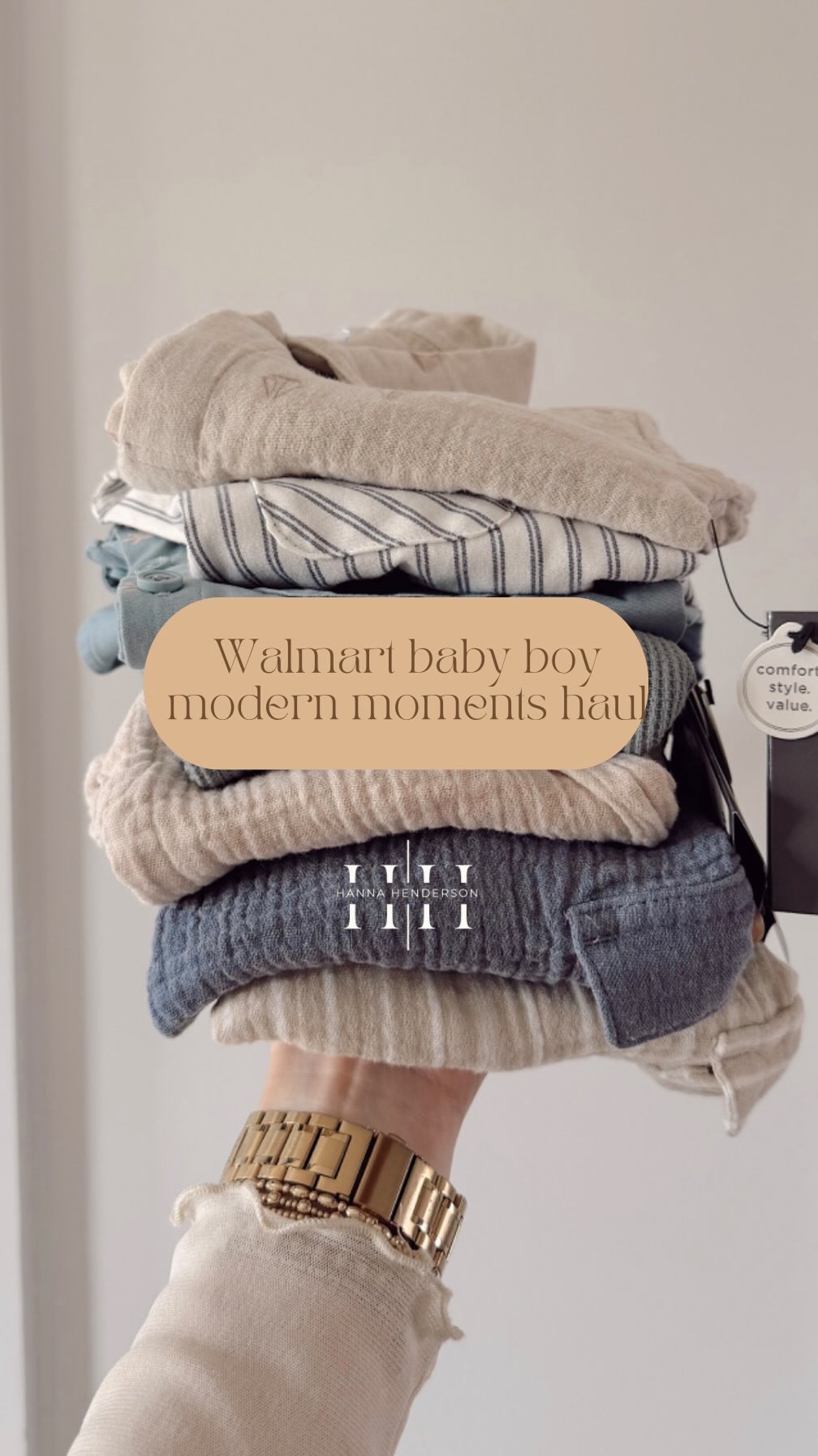 Instagram post by @hannaehenderson for Gerber Childrenswear. Caption reads: Comment “BOY FINDS” to get the link in your inbox!....