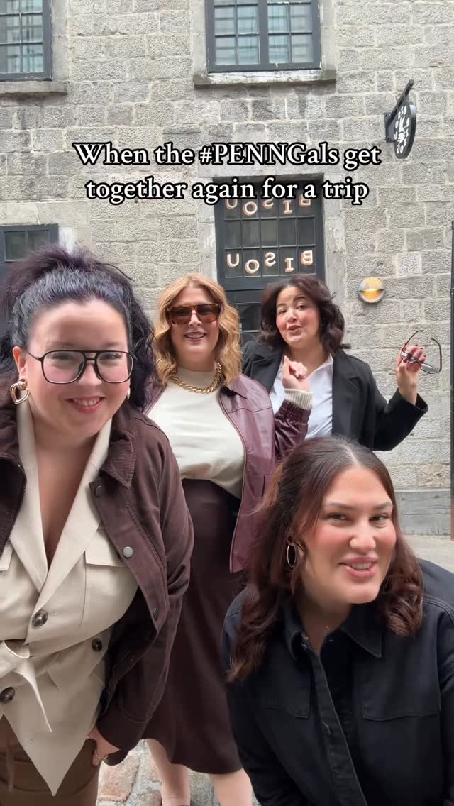 Instagram post by @yourgirlkarly for Penningtons. Caption reads: [...] #penngals in Montreal ! #hosted by....