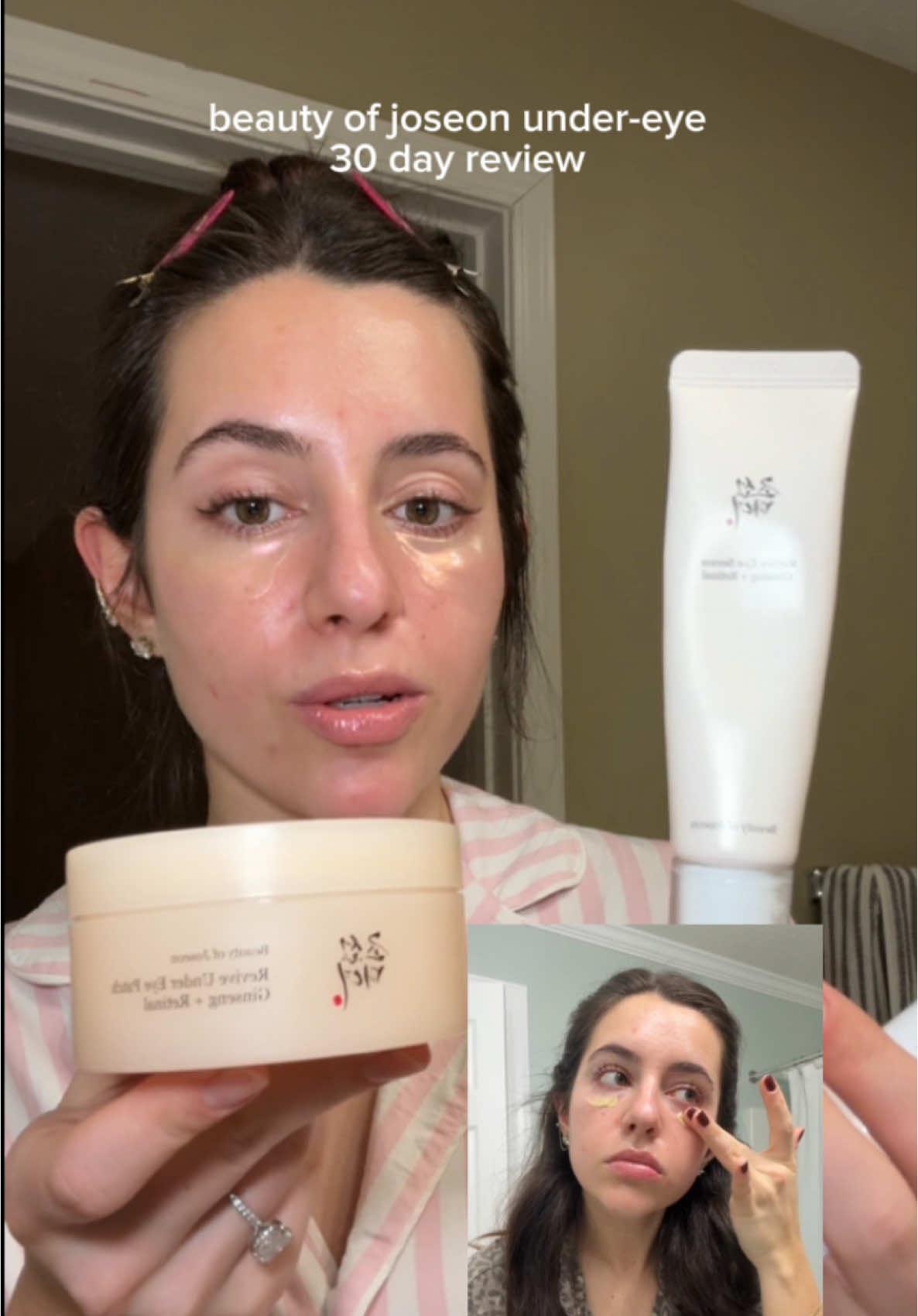 TikTok post by @madelineslagel for Beauty Of Joseon. Caption reads: [...] WITH the patches is unmatched. @Beauty of....