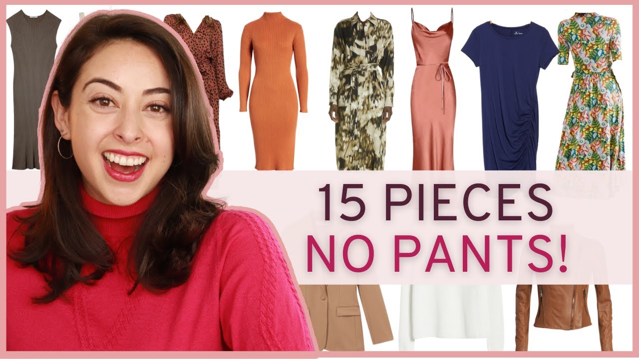 YouTube post by @vazq_Fernanda for SHONA JOY. Caption reads: Dress only Capsule Wardrobe! | 15 piece MINIMALIST....