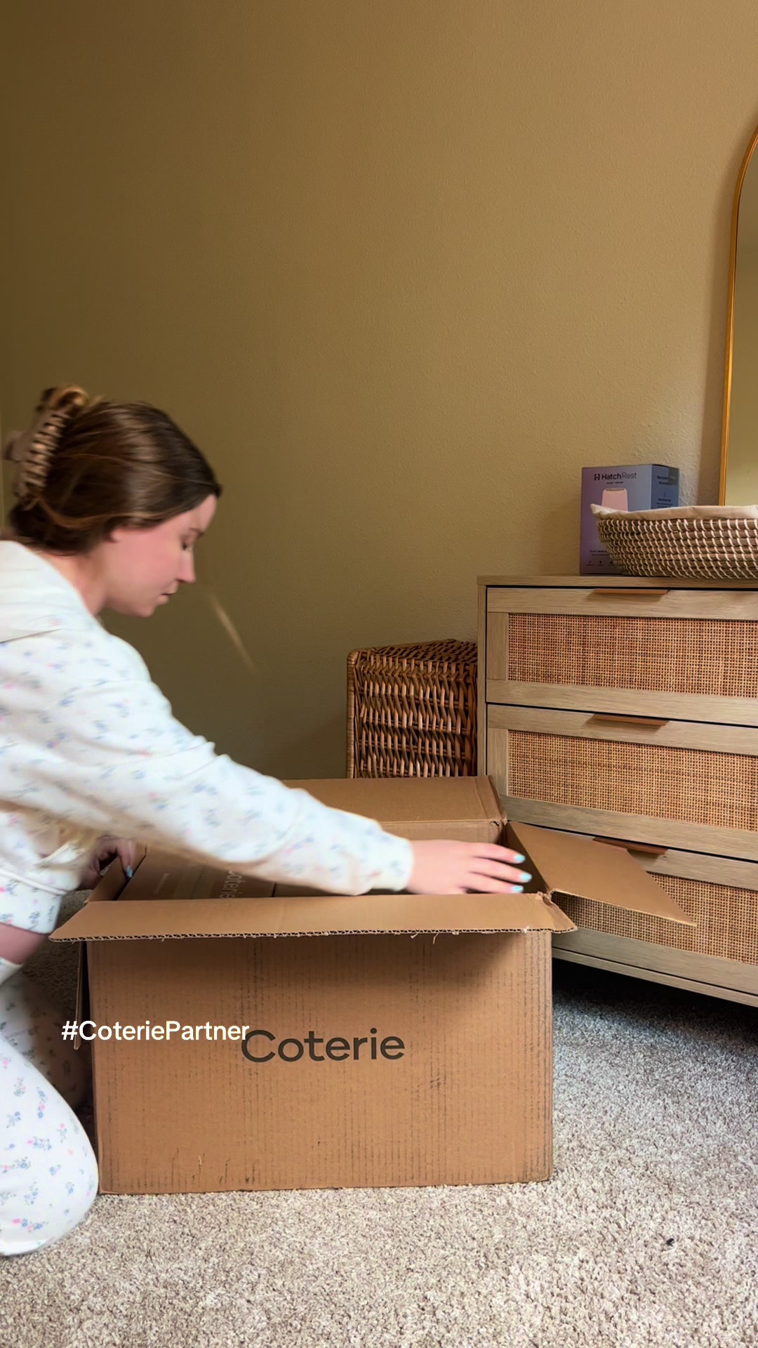 TikTok post by @hiimchlo for Coterie. Caption reads: @Coterie is going to be a staple in our house....