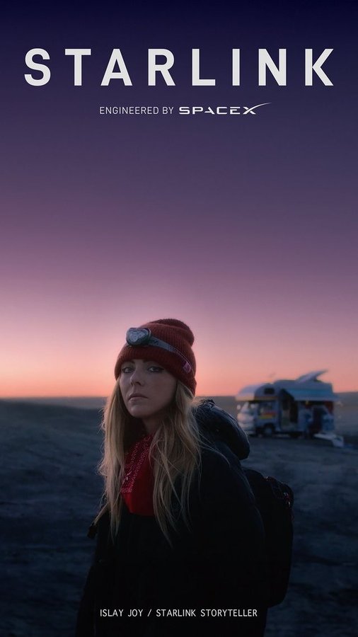 Instagram post by @islayjoy for SpaceX. Caption reads: [...] traveler, and today, a storyteller for....