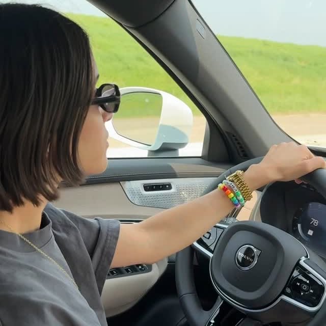 Instagram post by @cassandralanrick for Volvo Cars. Caption reads: That booster seat is my favourite feature, even....