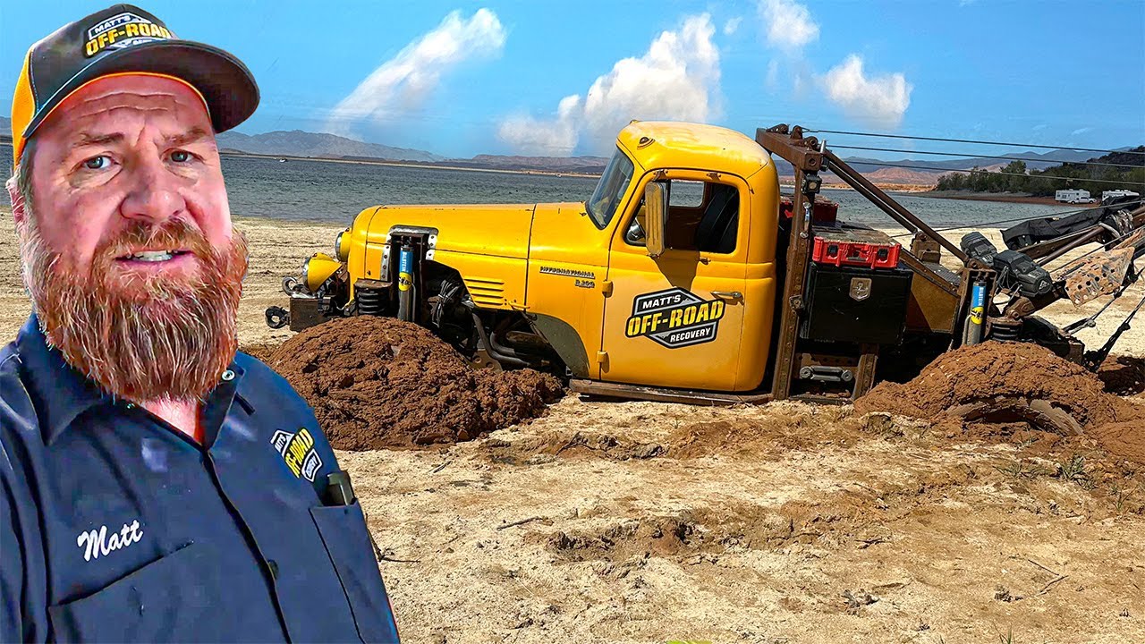 YouTube post by @MattsOffRoadRecovery for Yankum. Caption reads: My 12,000 Pound Rig Buried In Mud... What Were You....
