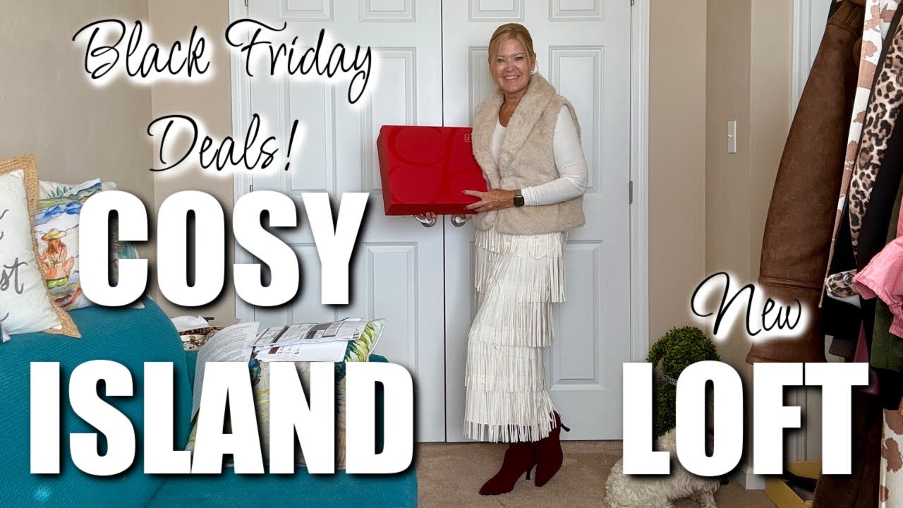 YouTube post by @LittleBoxofHappybyLaura for Wantable. Caption reads: Cosy Island & Loft | Elevated Looks & BLACK FRIDAY....