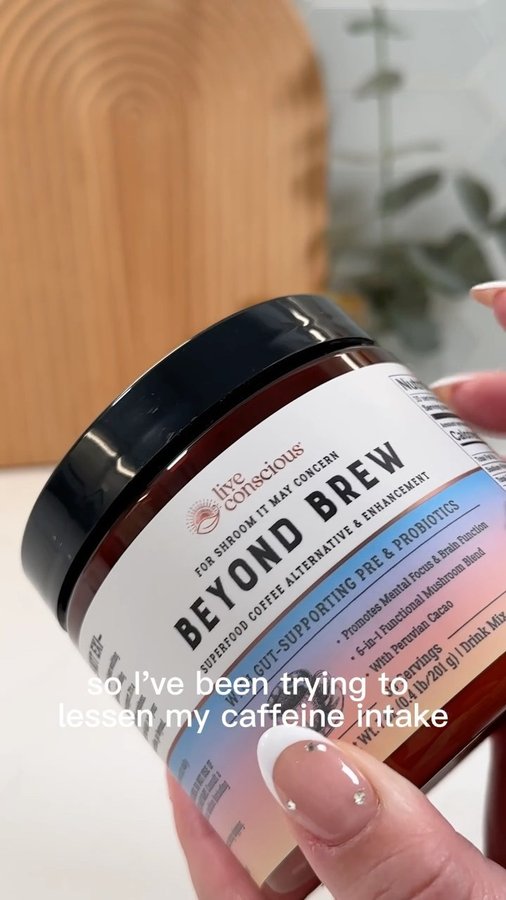 Instagram post by @briannaancheta for Live Conscious. Caption reads: [...] caffeine of a cup of coffee by....